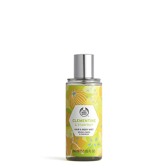 TheBodyShopClementineStarfruitHairandBodyMist150ml The Body Shop Clementine & Starfruit Hair and Body Mist Bruma Perfumada 150ml - Image 1