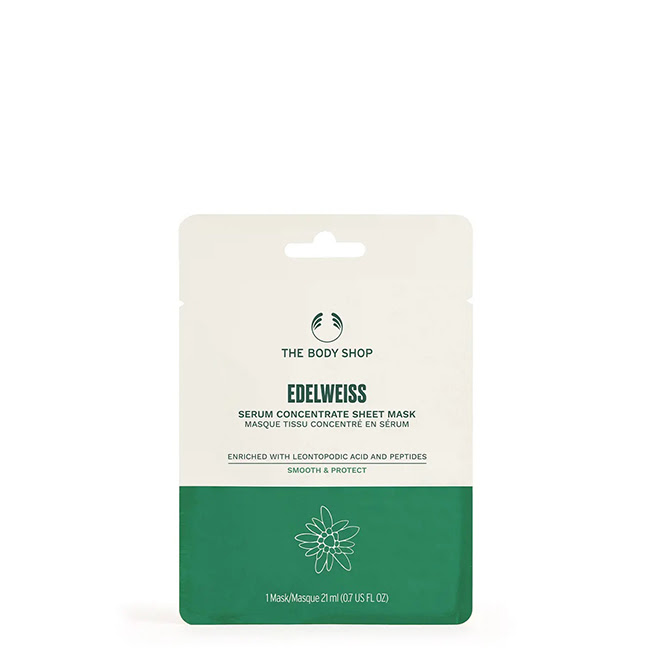 TheBodyShopEdelweissSerumConcentrateSheetMask The Body Shop Edelweiss Serum Concentrate Sheet Mask