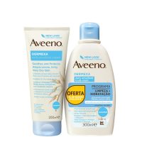 Product  container  of  Aveeno  Dermexa  Daily  Emollient  Cream  Set  by  Aveeno,  a  kit  indicated  for  dry  to  very  dry  atopic  skin.