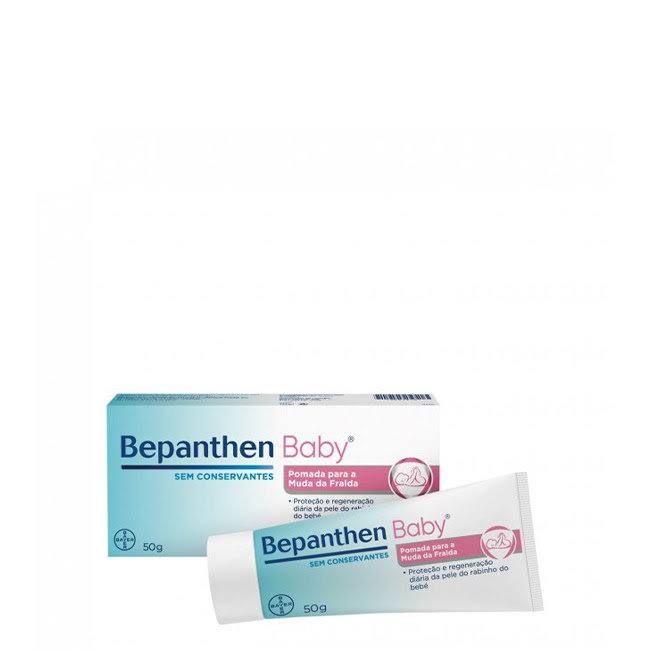 BepanthenBabyDiaperChangingOintment50g Tube of Bepanthen Baby Diaper Changing Ointment by Bepanthen, an ointment indicated for repairing and protecting baby skin.