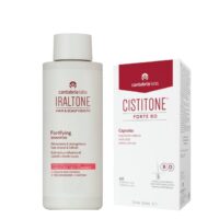Box  of  Cistitone  Forte  BD  Capsules  Set  by  Cistitone,  a  supplement  and  shampoo  kit  indicated  for  strengthening  hair  and  nails.