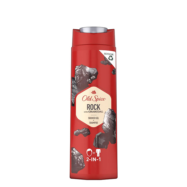 OldSpiceRockwithCharcoalShowerGel2in1400ml Old Spice Rock with Charcoal Shower Gel 2 in 1 400ml
