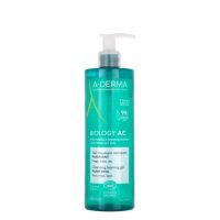 Bottle  of  A-Derma  Biology  AC  Purifying  Foaming  Gel  by  A-Derma,  a  cleansing  gel  indicated  for  purifying  acne-prone  skin.