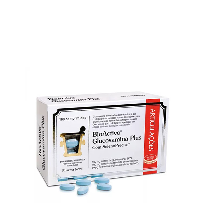 BioActiveGlucosaminePlusTabletsx160 Box of BioActive Glucosamine Plus by BioActive, a tablet supplement indicated for the maintenance of healthy joints.