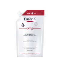 Bottle  of  Eucerin  pH5  Shower  Oil  Refill  by  Eucerin,  a  shower  oil  indicated  for  cleansing  and  preventing  skin  dehydration.