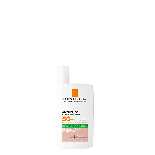 LaRochePosayAntheliosUVMune400OilControlSPF50+TintedFluid50ml Bottle of La Roche Posay Anthelios UVMune 400 Oil Control SPF50