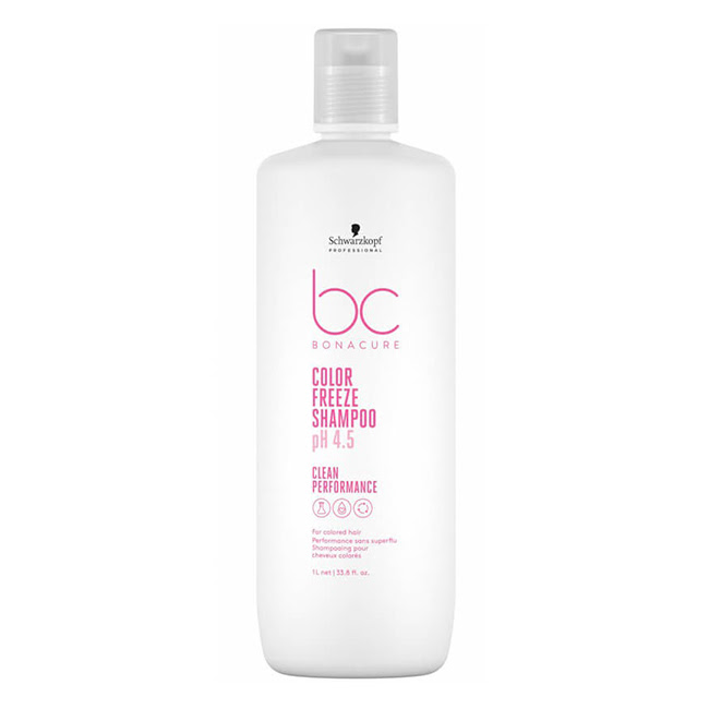 SchwarzkopfBCColorFreezeShampoo1000ml Bottle of Schwarzkopf BC Color Freeze Shampoo by Schwarzkopf, a gentle shampoo indicated for cleansing and preserving hair color.