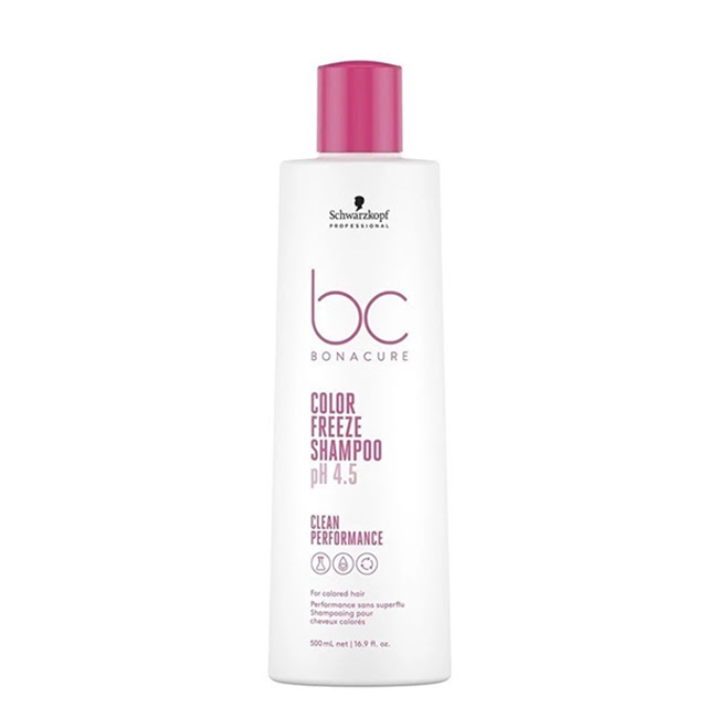 SchwarzkopfBCColorFreezeShampoo500ml Bottle of Schwarzkopf BC Color Freeze Shampoo by Schwarzkopf, a gentle shampoo indicated for cleansing and preserving hair color.