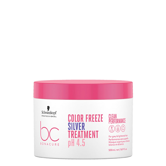SchwarzkopfBCColorFreezeSilverTreatment500ml Jar of Schwarzkopf BC Color Freeze Silver Treatment by Schwarzkopf, a hair mask indicated for nourishing blonde and gray hair.