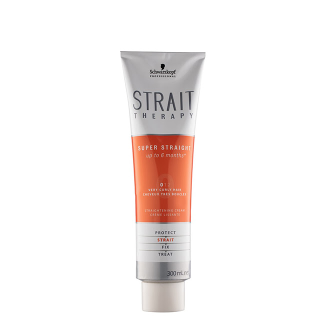 SchwarzkopfStraitTherapyStraighteningCream0300ml Tube of Schwarzkopf Strait Therapy Straightening Cream 0 by Schwarzkopf, a cream indicated for straightening curly hair.