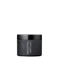 Jar  of  Sebastian  Craft  Clay  by  Sebastian,  a  styling  clay  indicated  for  defining  hair  strands  with  a  natural  matte  finish.