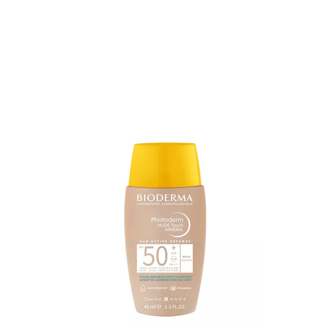 BiodermaPhotodermSPF50+NudeTouchMineralFluidBrownTone40ml Bottle of Bioderma Photoderm SPF50