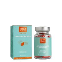 Box  of  Martiderm  Sun  Care  Sun  Capsules  by  Martiderm,  a  food  supplement  indicated  for  preparing  the  skin  for  sun  exposure.