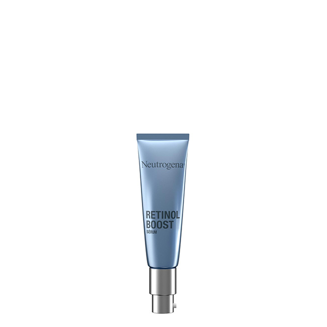 NeutrogenaRetinolBoostSerum30ml Bottle of Neutrogena Retinol Boost Serum by Neutrogena, a moisturizing serum indicated for smoothing and rejuvenating skin.
