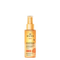 Bottle  of  Nuxe  Sun  Moisturising  Protective  Milky  Oil  for  Hair  by  Nuxe,  a  protective  oil  indicated  for  nourishing  and  hydrating  hair.
