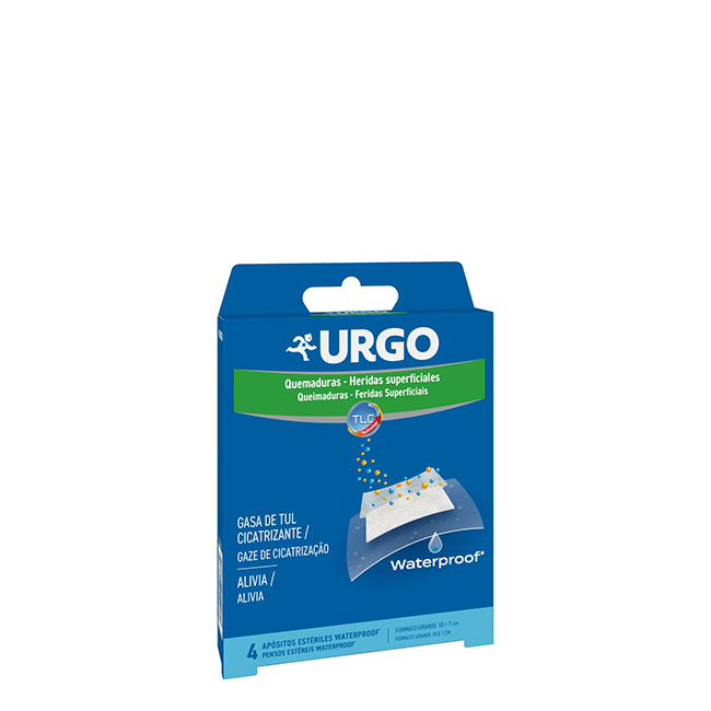UrgoBurnsandSuperficialWoundsWaterproofDressingsx4 Urgo Burns and Superficial Wounds Waterproof Dressings x4