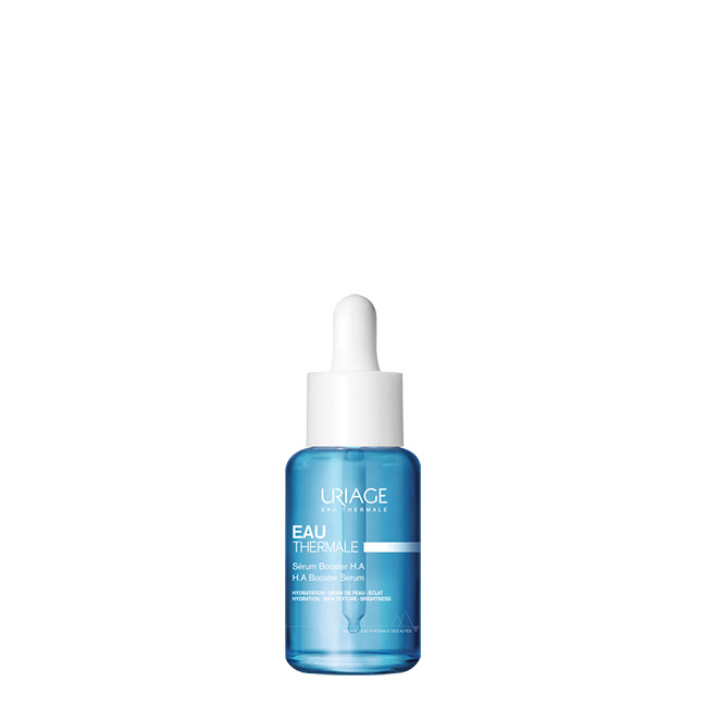 UriageEauThermaleH.ABoosterSerum30ml Bottle of Uriage Eau Thermale H.A Booster Serum by Uriage, a moisturizing serum indicated for plumping and smoothing the face.