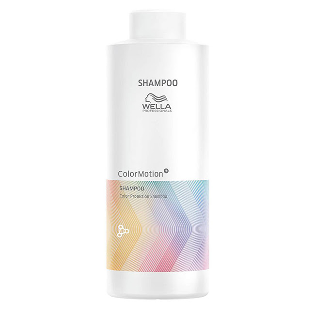 WellaProfessionalColorMotionColorProtectionShampoo1000ml Bottle of Wella Professional Color Motion Color Protection Shampoo by Wella, a shampoo indicated for protecting and nourishing hair color.