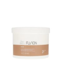 Jar  of  Fusion  Intense  Repair  Mask  by  Wella  Professionals,  a  hair  mask  indicated  for  repairing  and  fortifying  damaged  hair.