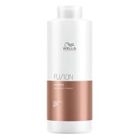 Bottle  of  Fusion  Intense  Repair  Shampoo  by  Wella  Professionals,  a  shampoo  indicated  for  repairing  damaged  and  brittle  hair.