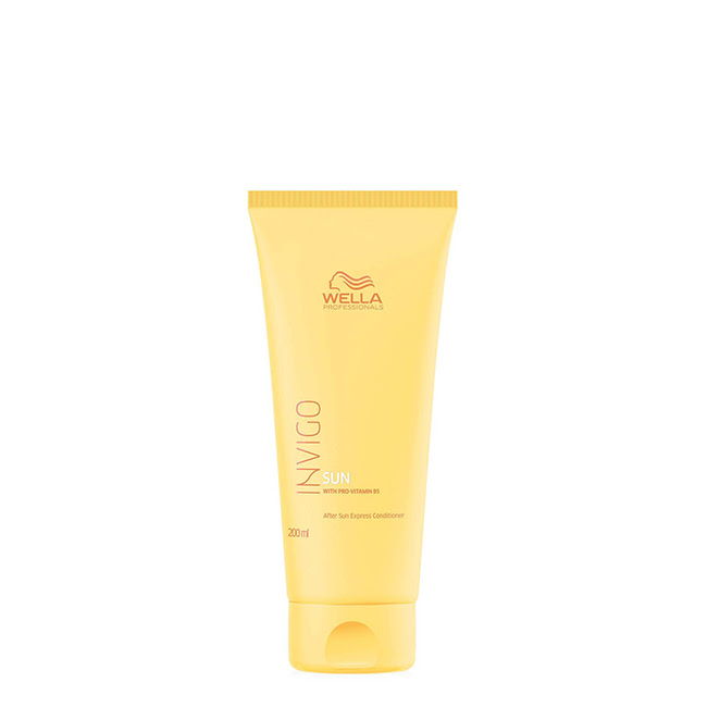 WellaProfessionalsInvigoSunAfterSunExpressConditioner200ml Bottle of Invigo Sun After Sun Express Conditioner by Wella Professionals, a conditioner indicated for repairing hair after sun exposure.