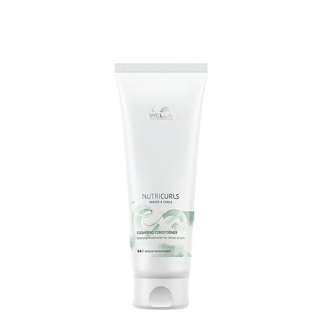 WellaProfessionalsNutricurlsCleansingConditioner250ml Bottle of Nutricurls Cleansing Conditioner by Wella Professionals, a low-lather conditioner indicated for defining curls and waves.