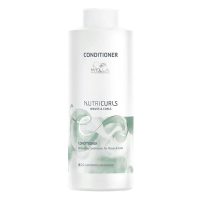 Bottle  of  Nutricurls  Conditioner  by  Wella  Professionals,  a  gentle  conditioner  indicated  for  moisturizing  and  detangling  curly  hair.