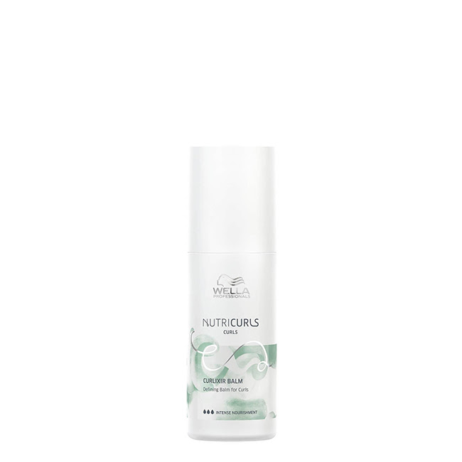 WellaProfessionalsNutricurlsCurlixirBalm150ml Tube of Nutricurls Curlixir Balm by Wella Professionals, a nourishing balm indicated for moisturizing and defining hair curls.