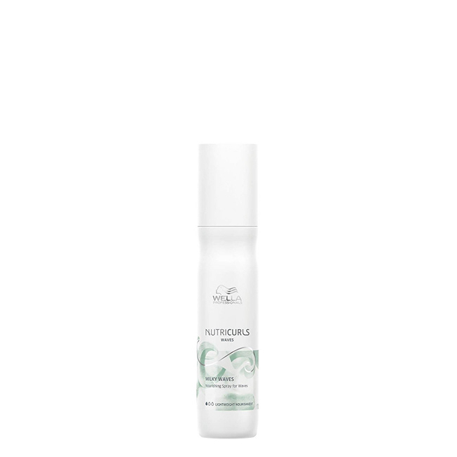 WellaProfessionalsNutricurlsMilkyWaves150ml Spray of Nutricurls Milky Waves by Wella Professionals, a smoothing spray indicated for nourishing and defining hair waves.