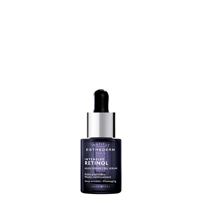 EsthedermIntensiveRetinolOilSerum15ml Bottle of Esthederm Intensive Retinol Oil Serum by Esthederm, a serum-oil indicated for correcting wrinkles and signs of photoaging.