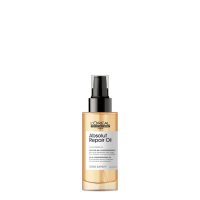 Bottle  of  LOréal  Professionnel  Absolut  Repair  10-in-1  Oil  by  LOréal  Professionnel,  an  oil  indicated  for  damaged  hair.