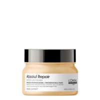 Jar  of  Absolut  Repair  Mask  by  LOréal  Professionnel,  a  nourishing  hair  mask  indicated  for  severely  damaged  hair  repair.