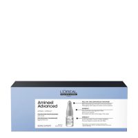 Box  of  Aminexil  Advanced  Anti-Hair  Loss  Ampoules  by  LOréal  Professionnel,  a  treatment  indicated  for  reducing  hair  loss.