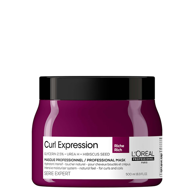 L'OréalProfessionnelCurlExpressionIntensiveMoisturizerRichMask500ml Jar of Curl Expression Intensive Moisturizer Rich Mask by LOréal Professionnel, a rich mask for moisturizing curly hair.