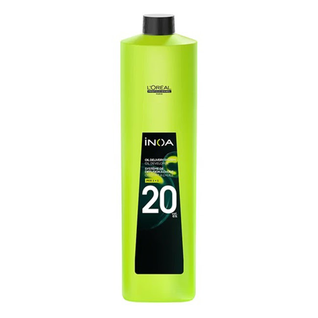 L'OréalProfessionnelINOA20volRichDeveloper1000ml Bottle of INOA 20 vol Rich Developer by LOréal Professionnel, a creamy liquid indicated for luminous and intense hair coloring.