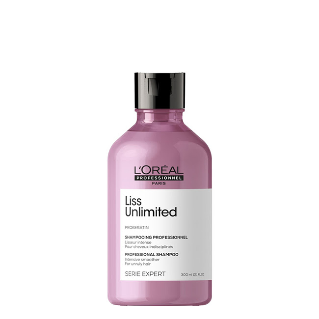L'OréalProfessionnelLissUnlimitedShampoo300ml Bottle of Liss Unlimited Shampoo by LOréal Professionnel, a smoothing shampoo indicated to cleanse and fight rebellious hair.