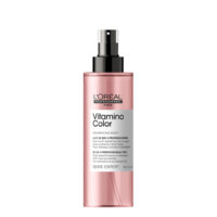 Bottle  of  LOreal  Professionnel  Vitamino  Color  10-in-1  Milk,  a  hair  milk  indicated  for  protecting  color-treated  hair  vibrancy.
