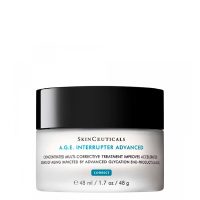 Jar  of  SkinCeuticals  Correct  A.G.E.  Interrupter  Advanced  Concentrated,  an  anti-aging  cream  indicated  for  reducing  signs  of  glycation.