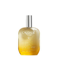 Bottle  of  Caudalie  Soleil  de  Vignes  Oil  Elixir  by  Caudalie,  a  dry  oil  indicated  for  nourishing  and  repairing  body  skin.