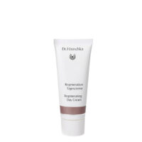 Jar  of  Dr.  Hauschka  Regenerating  Day  Cream,  a  nourishing  cream  indicated  for  rejuvenating  mature  skin.