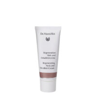 Jar  of  Dr.  Hauschka  Regenerating  Neck  and  Décolleté  Cream,  a  regenerating  cream  indicated  for  firming  neck  wrinkles.