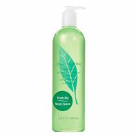 Bottle  of  Elizabeth  Arden  Green  Tea  Energizing  Bath  and  Shower  Gel,  a  refreshing  gel  indicated  for  cleansing  the  skin.