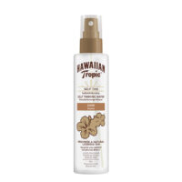 Spray  of  Hawaiian  Tropic  Self  Tanning  Water  Dark  by  Hawaiian  Tropic,  a  tanning  water  indicated  for  a  deep  sun-kissed  glow.