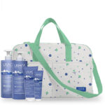 a baby care kit indicated for cleansing and moisturizing baby skin.