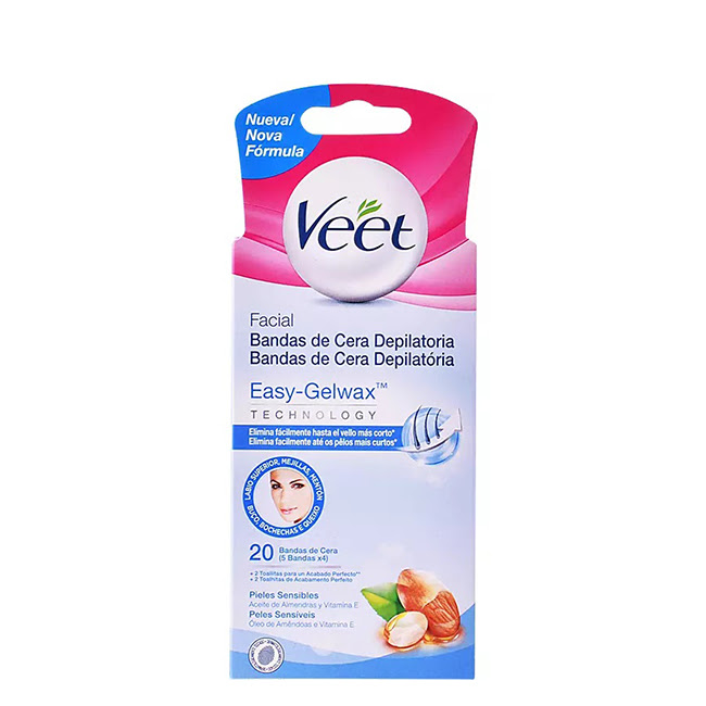 VeetHairRemovalFacialWaxBandsSensitiveSkinx20 Veet Hair Removal Facial Wax Bands Sensitive Skin x20