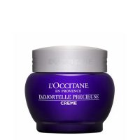 Jar  of  LOccitane  Immortelle  Precious  Cream,  a  velvety  face  cream  indicated  for  moisturizing  and  reducing  wrinkles.