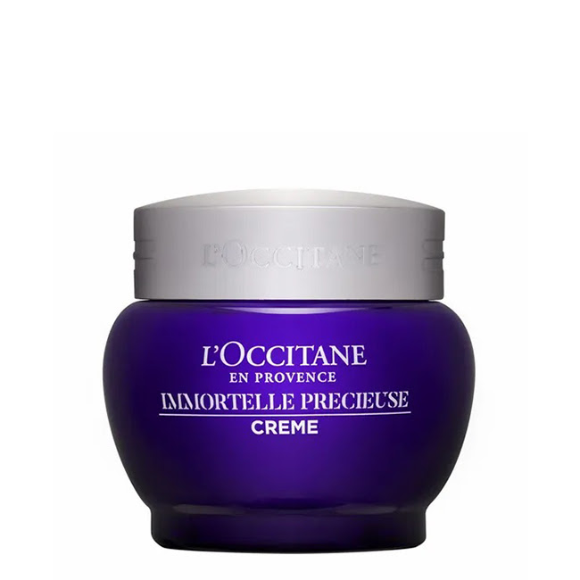 L'OccitaneImmortellePreciousCream50ml Jar of LOccitane Immortelle Precious Cream, a velvety face cream indicated for moisturizing and reducing wrinkles.
