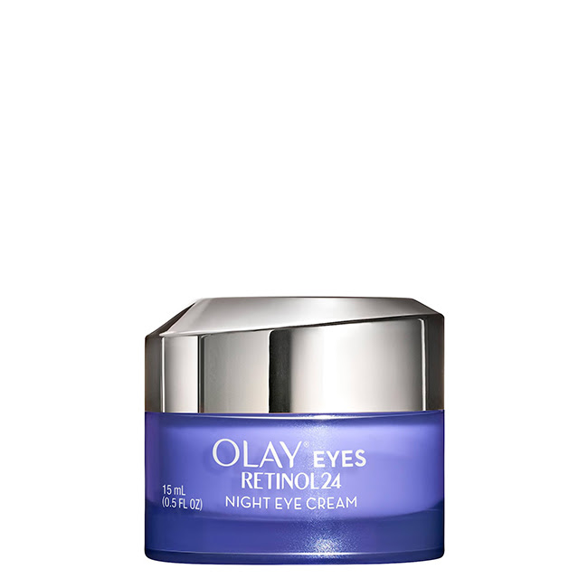 OlayEyesRegeneristRetinol24NightEyeCream15ml Jar of Olay Eyes Regenerist Retinol24 Night Eye Cream by Olay, a cream indicated for smoothing eye area wrinkles.