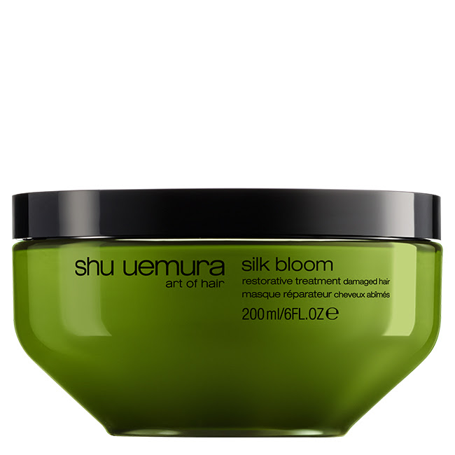 ShuUemuraSilkBloomRestorativeMask200ml Jar of Silk Bloom Restorative Mask by Shu Uemura, a nourishing mask indicated for repairing and strengthening damaged hair.