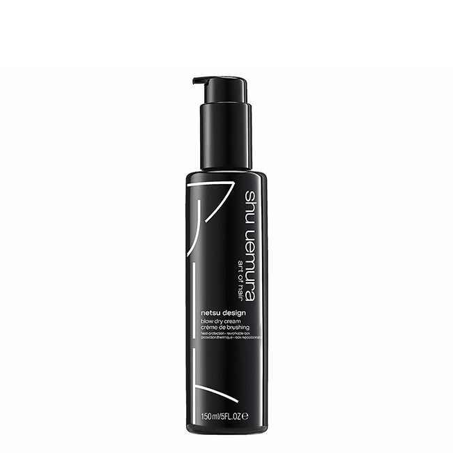 ShuUemuraStyleNetsuDesignBlowDryCream150ml Tube of Style Netsu Design Blow Dry Cream by Shu Uemura, a styling cream indicated for heat protection and reducing frizz.